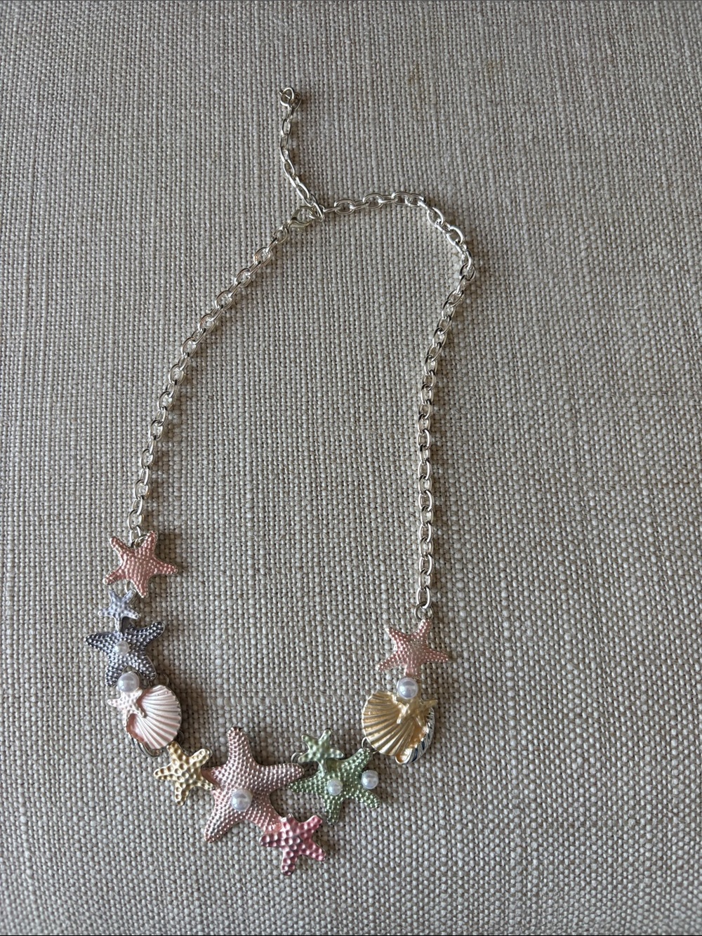 Amazon Multicolor Shell & Star Necklace - Pink, Gold, Green, Purple, Silver